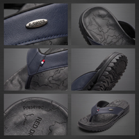 Men's Orthopedic Comfort Flip Flops | Arch Support | Premium Faux Leather | Cushioned Anti-Slip Slippers