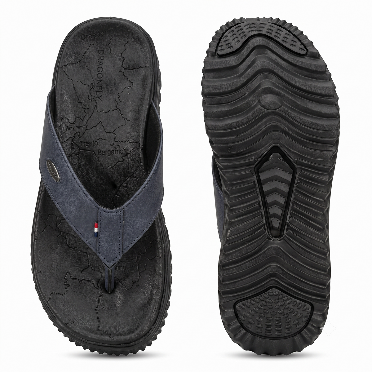 Men's Orthopedic Comfort Flip Flops | Arch Support | Premium Faux Leather | Cushioned Anti-Slip Slippers