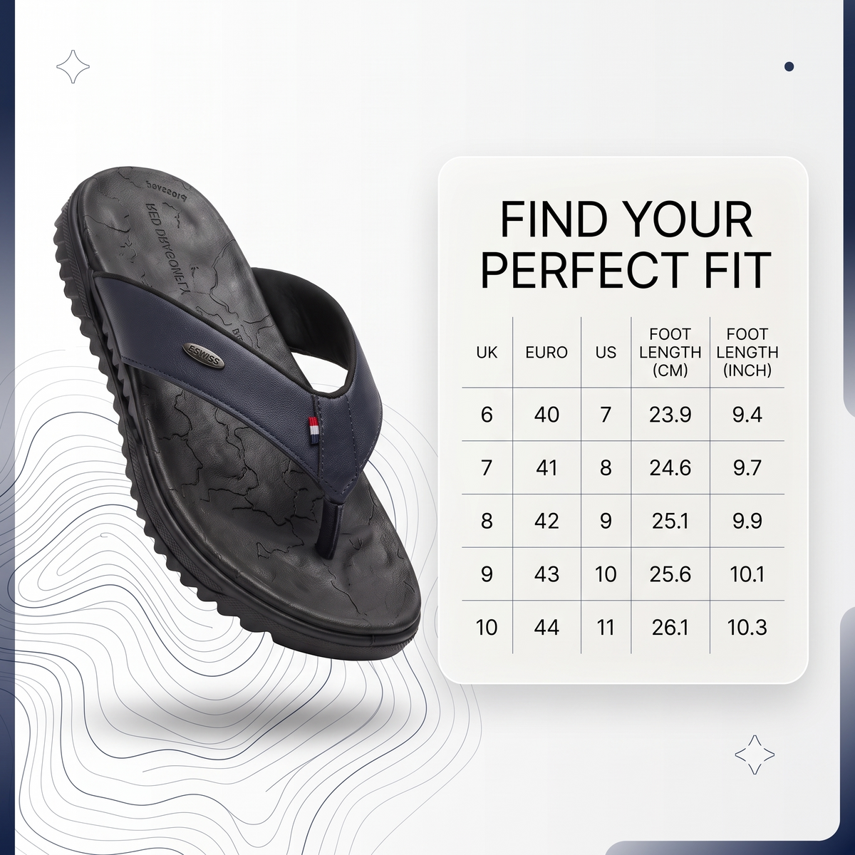Men's Orthopedic Comfort Flip Flops | Arch Support | Premium Faux Leather | Cushioned Anti-Slip Slippers