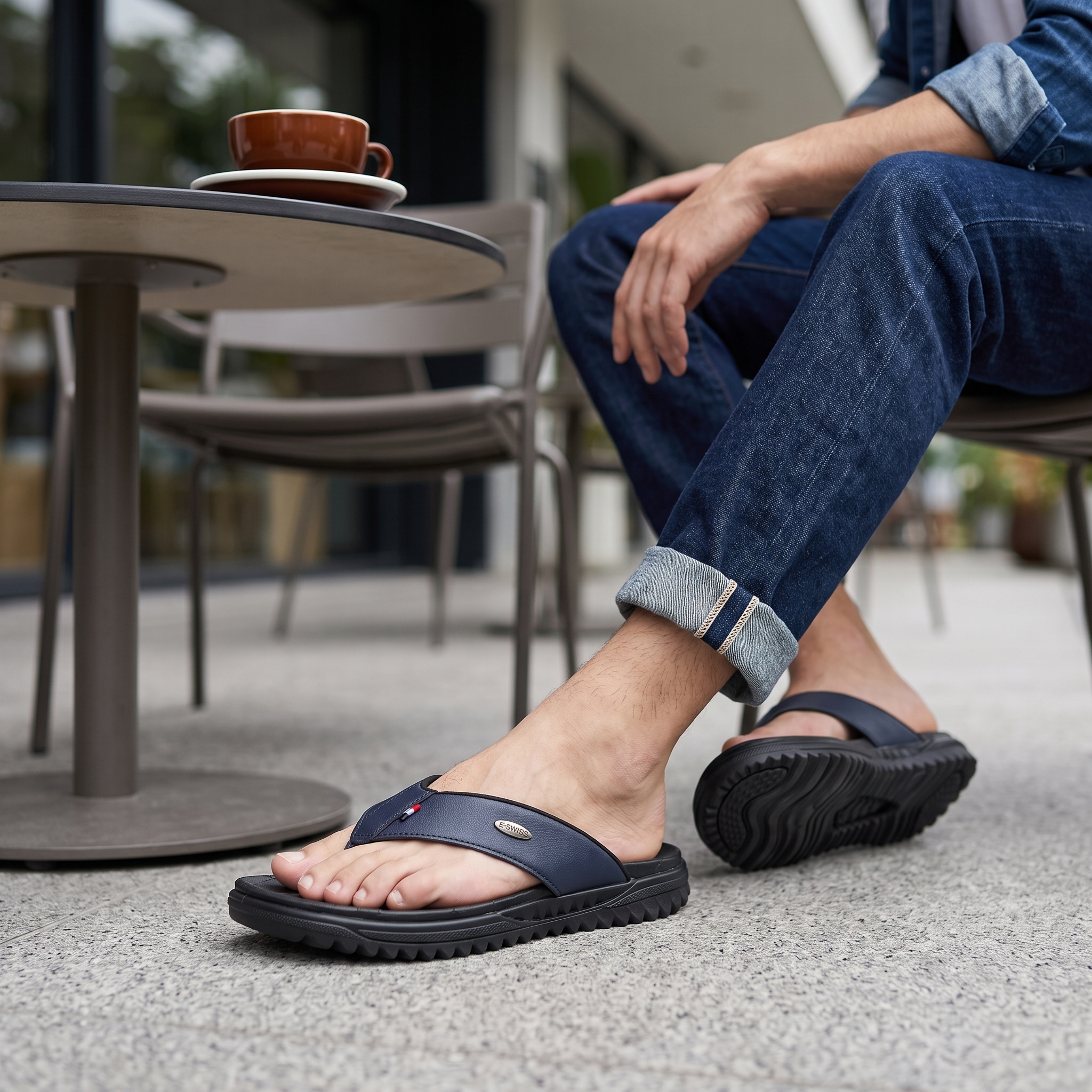 Men's Orthopedic Comfort Flip Flops | Arch Support | Premium Faux Leather | Cushioned Anti-Slip Slippers