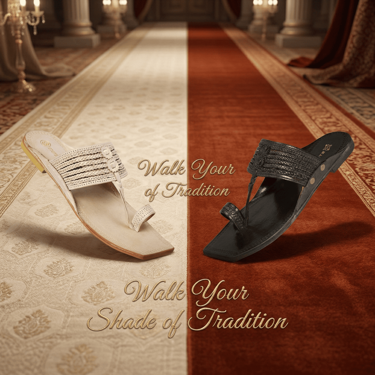 Virasat T-Strap Pure Leather Kolhapuri