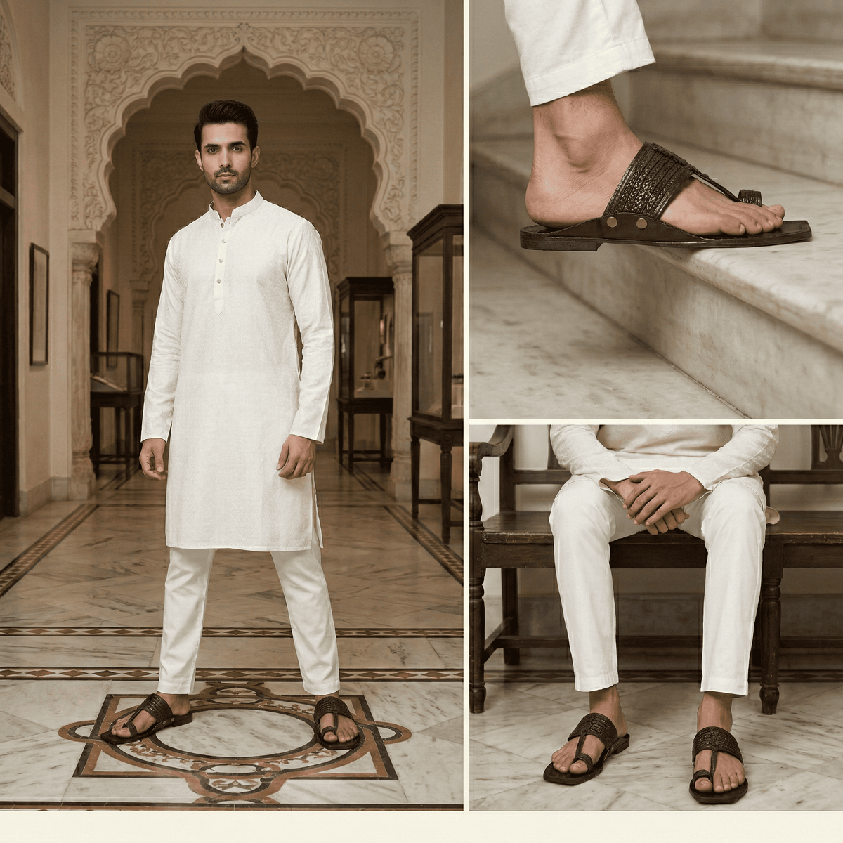 Virasat T-Strap Pure Leather Kolhapuri