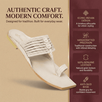 Virasat T-Strap Pure Leather Kolhapuri