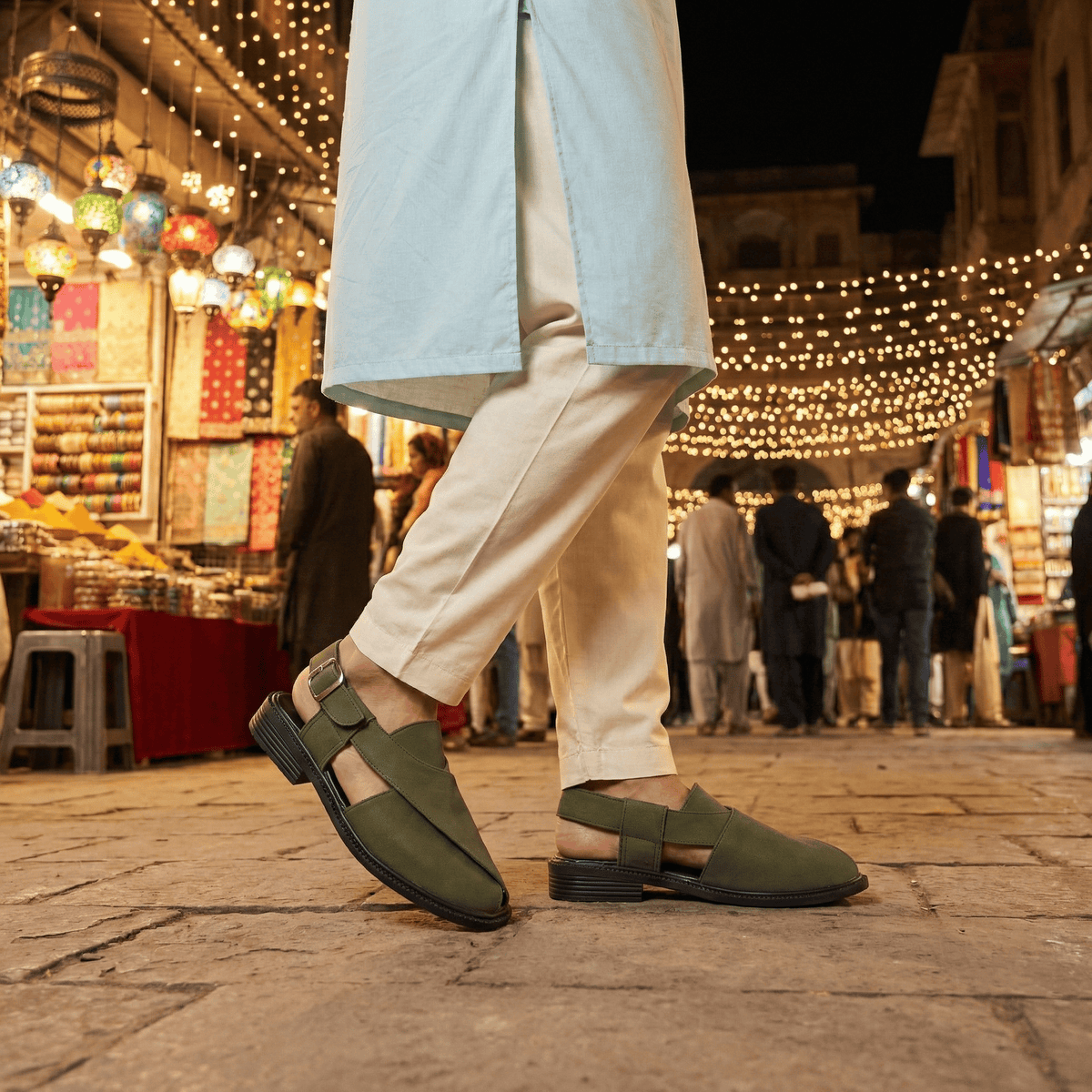 Suede Peshawari Closed-Toe Sandals Men