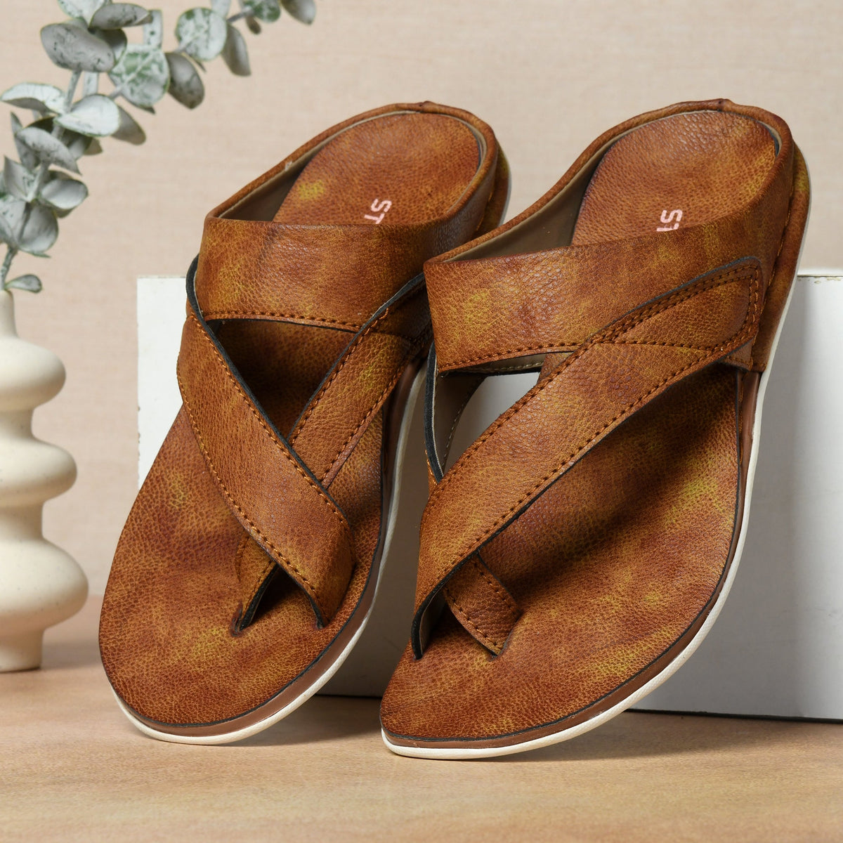 Designer Faux Leather Slippers for Men