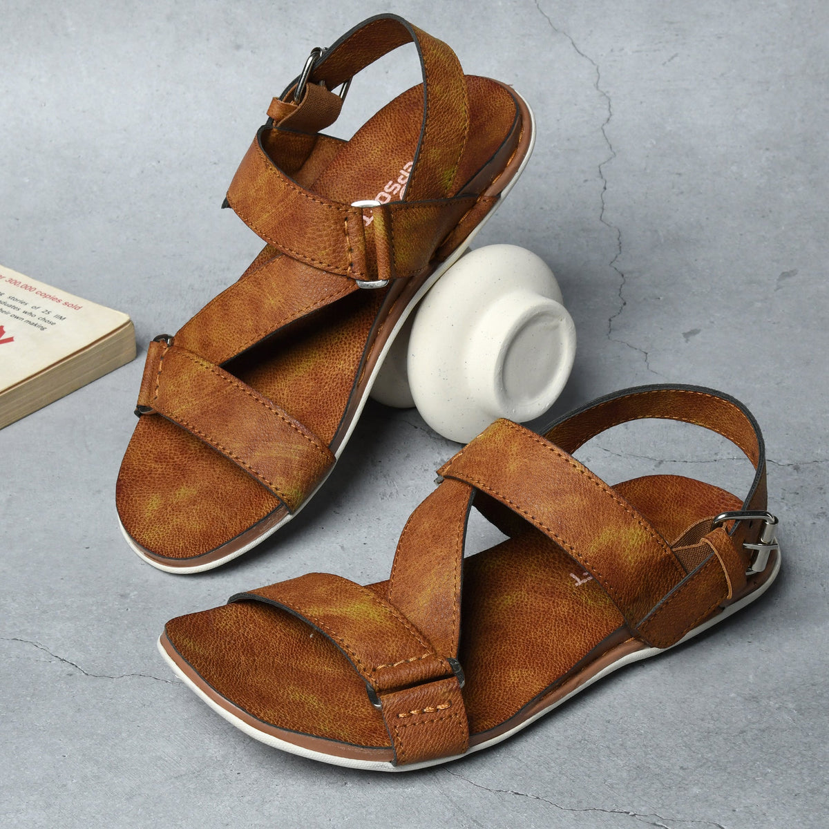Cushioned Footbed Buckle Strap Sandals Men