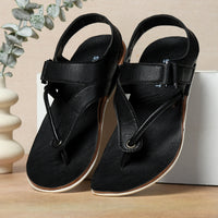 Faux Leather Sandals with Adjustable Backstrap