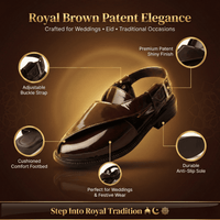P4 Patent Finish Peshawari Sandals Men