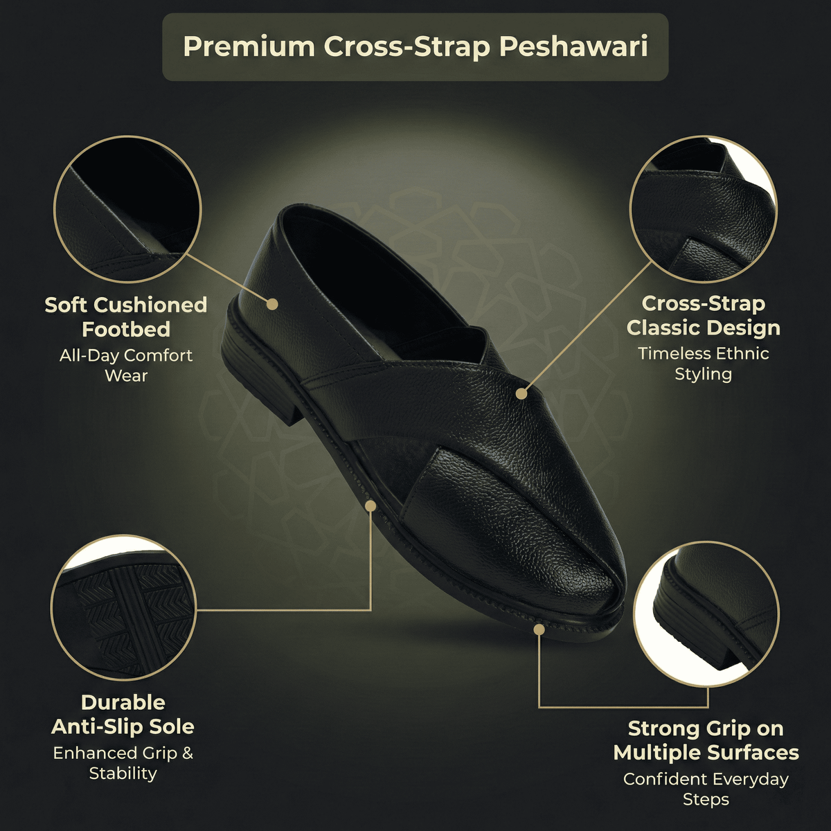 Ethnic Slip-On Closed-Toe Sandals Men
