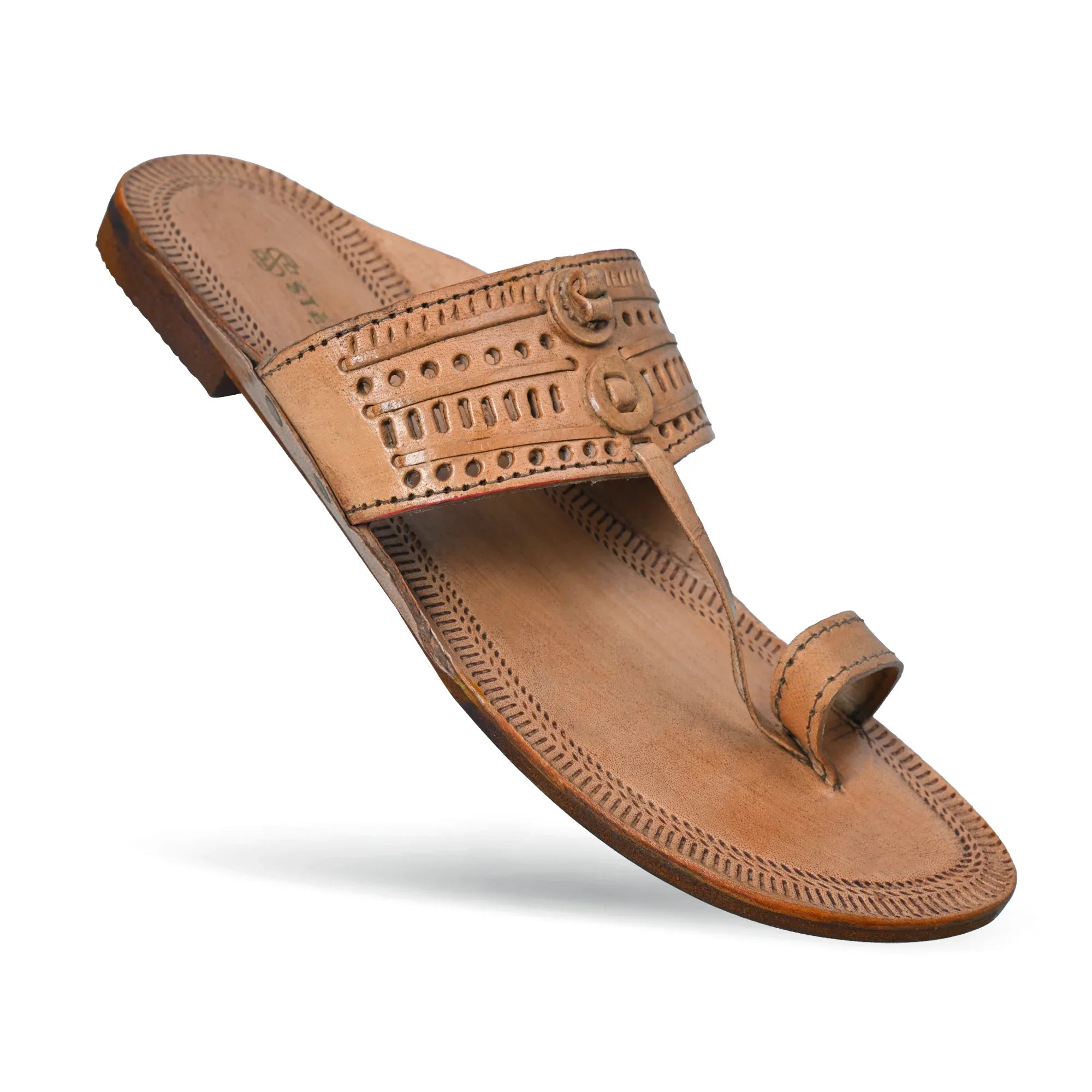 Handcrafted kolhapuri chappal for men brown leather
