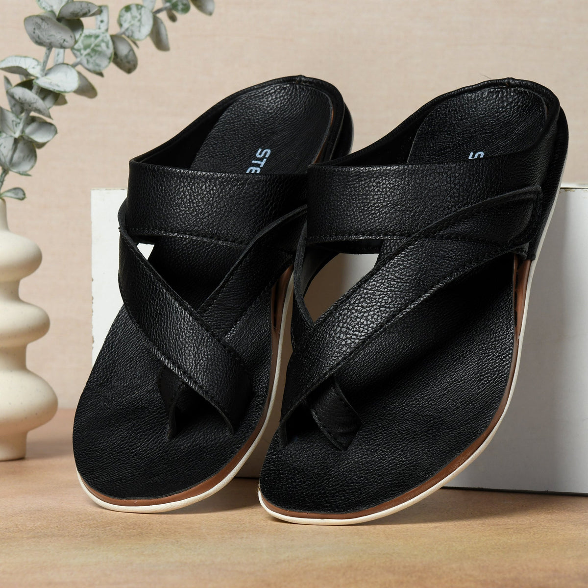 Designer Faux Leather Slippers for Men