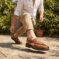 Peshawari Faux Leather Ethnic Sandals Men