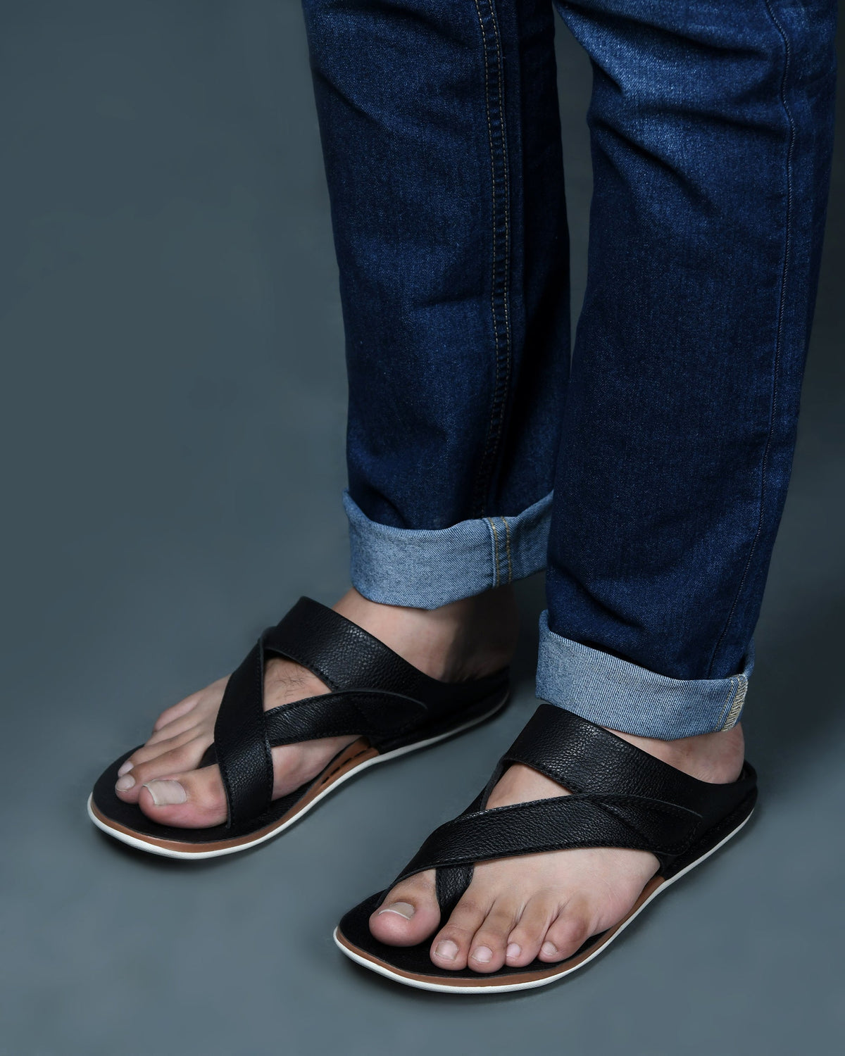 Designer Faux Leather Slippers for Men