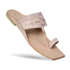 StepSoft T5 Royale handcrafted kolhapuri chappal for men in elegant cream genuine leather with traditional toe ring