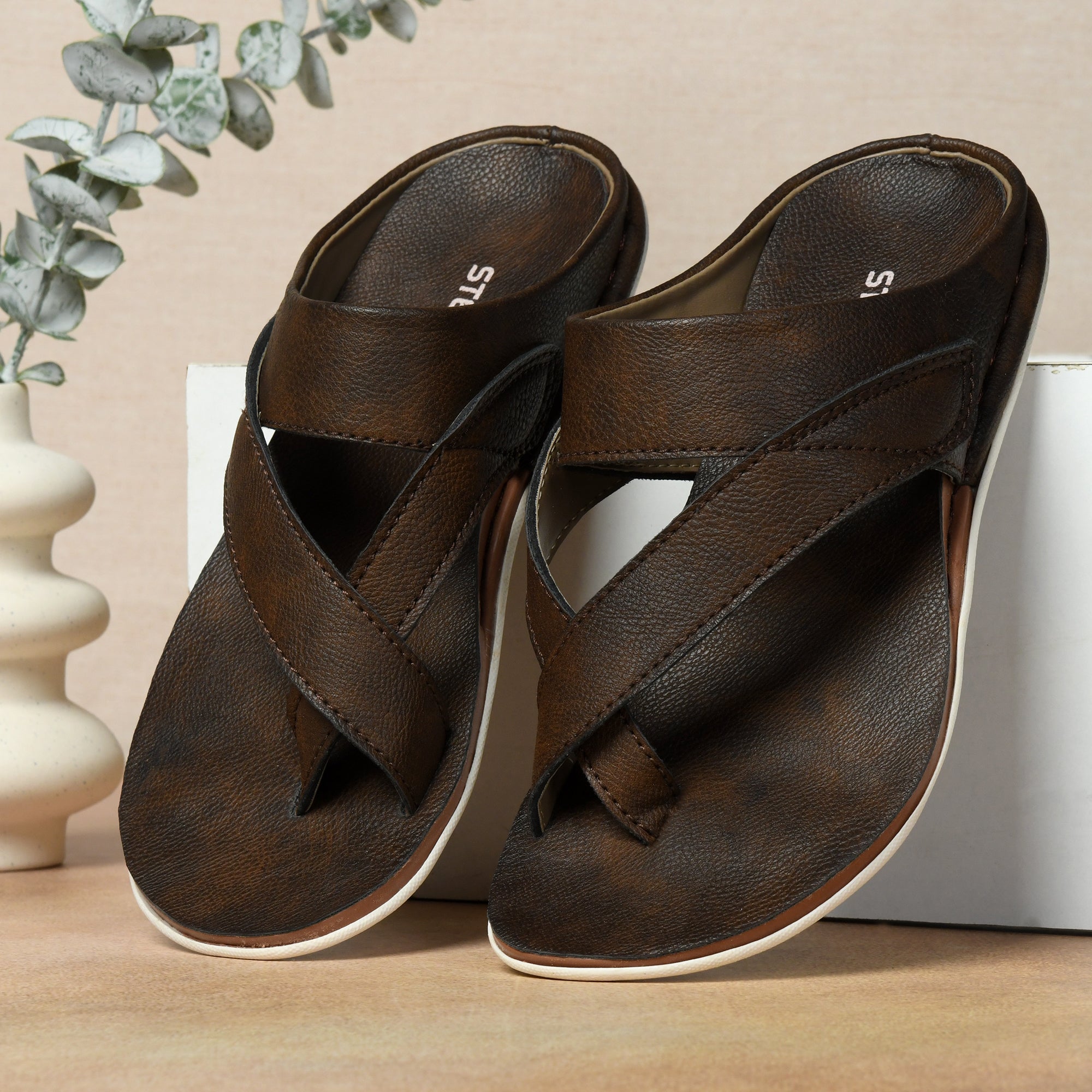 Designer Faux Leather Slippers for Men