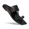 Viraj Patina Royale handcrafted kolhapuri chappal for men in antique brown leather with traditional toe ring design